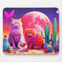 Alfombrilla de ratón de gato púrpura: regalo perfe