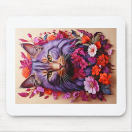 Alfombrilla de ratón de gato púrpura: regalo perfe