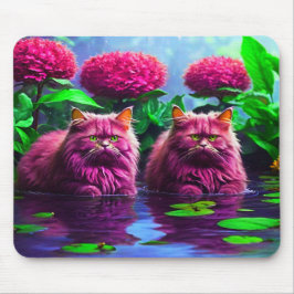 Alfombrilla de ratón de gato púrpura: regalo perfe