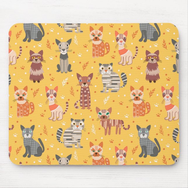 Alfombrilla de ratón de gatos lindos divertidos (Frente)