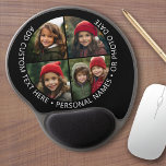 Alfombrilla De Ratón De Gel 4 Collages de fotos con texto Personalizado curvat<br><div class="desc">Usa hasta cuatro fotos cuadradas o selfie para crear un regalo único y personal. Añade 4 fotos y texto para hacer un keepsake especial para un evento de amigos o familiares. El borde y el fondo son negros pero se pueden cambiar en el área de diseño avanzado. ¡Usa tus fotos...</div>