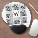 Alfombrilla De Ratón De Gel 8 Personalizado de Collage de fotos Monograma Blan<br><div class="desc">Puedes usar fotos de Instagram para este diseño. Utilice 8 imágenes cuadradas para crear un regalo único y personal. O puedes mantener al cachorro hipster y hacer un keepsake de moda. Si necesita ajustar las imágenes,  haga clic en la herramienta personalizar para realizar cambios.</div>