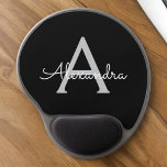 Alfombrilla De Ratón De Gel Black Silver Modern Script Girly Monograma Nombre<br><div class="desc">Monograma plateado y negro Añade tu propio nombre Mousepad (almohadilla del ratón). Esto hace que el dulce perfecto cumpleaños 16,  boda,  ducha de novia,  aniversario,  ducha de bebé o fiesta de soltera sea regalo para alguien que ama el lujo glam y los estilos de moda.</div>