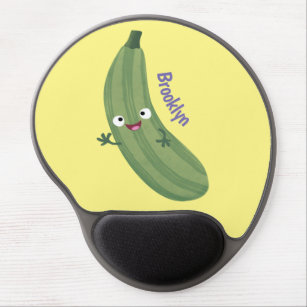 Alfombrilla De Ratón De Gel Cute zucchini feliz personalizado ilustracion