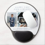 Alfombrilla De Ratón De Gel Happy First Wedding Anniversary 3 Photos Collage<br><div class="desc">Happy First Wedding Anniversary 3 Photos Collage Mousepad. IMPORTANT NOTICE: This design is part of a collection and has other coordinated elements that you can find in my store. Sometimes it can be difficult to align the texts and initials of the designs, if so please tell me and I will...</div>