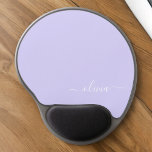 Alfombrilla De Ratón De Gel Lavender Purple Girly Script Monograma Nombre mode<br><div class="desc">Monograma Lavender Purple Añade Su Propio Nombre Mousepad (Almohadilla Del Ratón). Esto hace que el dulce perfecto cumpleaños 16,  boda,  ducha de novia,  aniversario,  ducha de bebé o fiesta de soltera sea regalo para alguien que ama el lujo glam y los estilos de moda.</div>