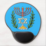 Alfombrilla De Ratón De Gel Magen persa David Menorah<br><div class="desc">Esta imagen fue adaptada de una antigua teja judía persa y cuenta con una menorah con un Magen David (Estrella de David) enmarcado por ramas de olivo. Se han conservado las imperfecciones de la imagen original pintada a mano.</div>