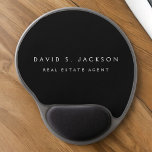 Alfombrilla De Ratón De Gel Moderno blanco negro elegante profesional<br><div class="desc">Personalizado Luxury Executive Black and White Minimalista Business Mousepad (Mouse Pad) con tipografía con letras blancas para el monogramado, añada su propio nombre y profesión o título de trabajo. La placa de nombre profesional de negocio se puede personalizar con su nombre y título de trabajo. Póngase en contacto con el...</div>