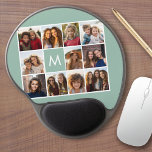 Alfombrilla De Ratón De Gel Monograma de Personalizado de Collage de fotos úni<br><div class="desc">Utiliza hasta 11 fotos de Instagram cuadradas o selfie fotos telefónicas para crear un regalo único y personal. O puedes mantener al cachorro hipster y hacer un keepsake de moda. Si necesita ajustar las imágenes,  haga clic en la herramienta personalizar para realizar cambios.</div>