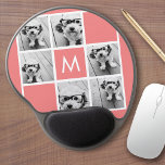Alfombrilla De Ratón De Gel Monograma del Personalizado de Collage de fotos bl<br><div class="desc">Puedes usar fotos de Instagram para este diseño. Utiliza 6 fotos cuadradas para crear un regalo único y personal. O puedes mantener al cachorro hipster y hacer un keepsake de moda. Si necesita ajustar las imágenes,  haga clic en la herramienta personalizar para realizar cambios.</div>