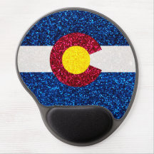 mousepad de gel de bandera de Colorado, purpurina