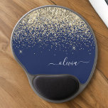 Alfombrilla De Ratón De Gel Nombre del monograma de la Purpurina espumosa azul<br><div class="desc">Nombre del Monograma del Purpurina de espuma azul de oro y marina y Mousepad inicial (almohadilla del ratón). Esto hace que el dulce perfecto cumpleaños 16, boda, ducha de novia, aniversario, ducha de bebé o fiesta de soltera sea regalo para alguien que ama el lujo glam y los estilos de...</div>