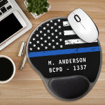 Alfombrilla De Ratón De Gel Oficial de Policía Personalizado Línea Azul Delgad<br><div class="desc">Delgado Bloc de Ratón de Línea Azul - Bandera estadounidense con colores de bandera policial, diseño angustiado . Personaliza con el nombre del oficial. Este planificador de oficiales de policía personalizado es perfecto para los departamentos de policía. DERECHOS RESERVADOS © 2020 Judy Burrows, Black Dog Art - Todos los derechos...</div>