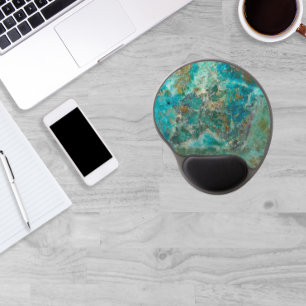 Alfombrilla De Ratón De Gel Piedra mineral de crisocolal azul