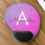 Alfombrilla De Ratón De Gel Purpurina de espuma morada rosada Monograma Nombre<br><div class="desc">Monograma Monograma Monograma del Purpurina de espuma rosa y púrpura. Este Mousepad puede ser personalizado para incluir su nombre de pila. Póngase en contacto con el diseñador para obtener elementos coincidentes personalizados.</div>