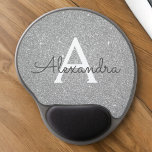 Alfombrilla De Ratón De Gel Purpurina de espuma plateada Monograma Nombre Mous<br><div class="desc">Monograma Monograma Monograma Purpurina de espuma plateado Mousepad. Este Mousepad puede ser personalizado para incluir su nombre de pila. Póngase en contacto con el diseñador para obtener elementos coincidentes personalizados.</div>