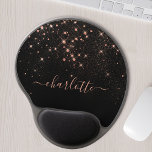 Alfombrilla De Ratón De Gel Rosa Purpurina de oro Sparkly Elegante guión glamo<br><div class="desc">Crea tu propia almohadilla de ratón para el brillo de diamante negro y rosa personalizada con tu personalizado moderno guión escrito a mano.</div>