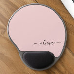 Alfombrilla De Ratón De Gel Rubor Dusty Pink Girly Script Monograma Nombre mod<br><div class="desc">Monograma rosa oxidado Rubor Añade tu propio nombre Mousepad (almohadilla del ratón). Esto hace que el dulce perfecto cumpleaños 16,  boda,  ducha de novia,  aniversario,  ducha de bebé o fiesta de soltera sea regalo para alguien que ama el lujo glam y los estilos de moda.</div>