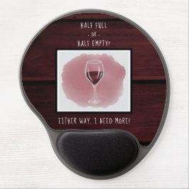 Alfombrilla De Ratón De Gel Vidrio Rojo Media Vacilada Acuarela Divertida