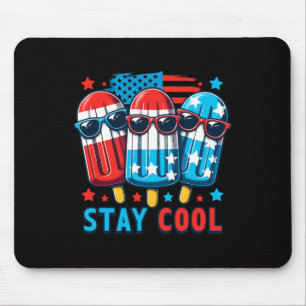 Alfombrilla De Ratón De Julio Bandera Patriótica Estadounidense Hielo P