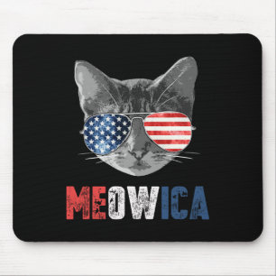 Alfombrilla De Ratón De Julio Camisas Meowica Bandera Estadounidense Ga