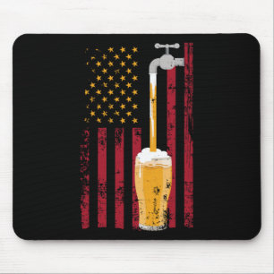 Alfombrilla De Ratón De Julio Cerveza Bandera Americana