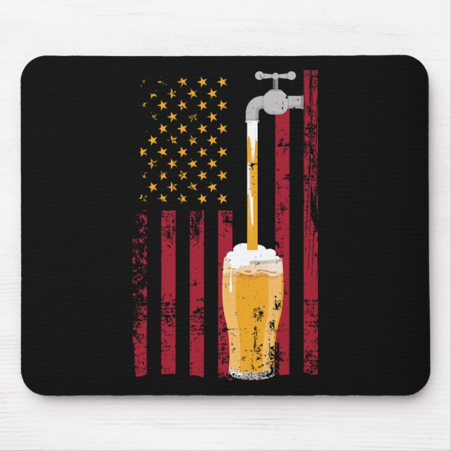 Alfombrilla De Ratón De Julio Cerveza Bandera Americana (Frente)