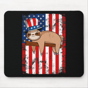 Alfombrilla De Ratón De Julio Cute Sloth Independencia De La Bandera Es