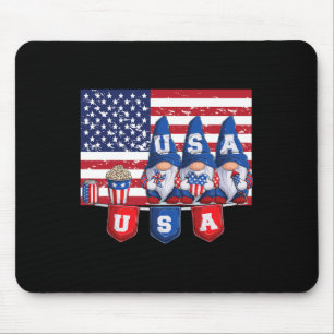 Alfombrilla De Ratón De Julio De 2023 Patriotic Gnomes Funny Estadounid