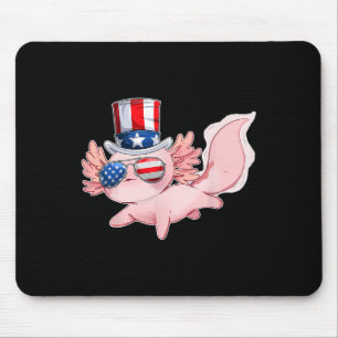 Alfombrilla De Ratón De Julio, El Cute Axolotl Día De La Independencia