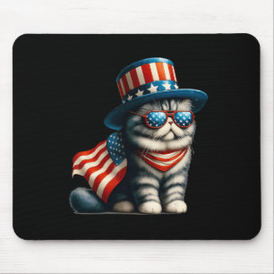 Alfombrilla De Ratón De Julio Gato Bandera Americana Gato Lover Índice 