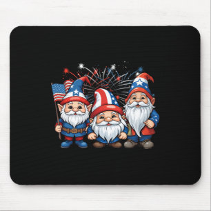 Alfombrilla De Ratón De Julio Gnomes Patrióticos Bandera Estadounidense