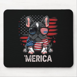 Alfombrilla De Ratón De Julio Patriótico Frenchie Dog Merica