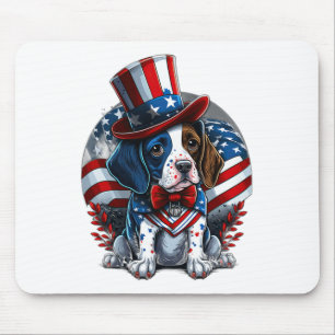 Alfombrilla De Ratón De Julio Patriótico Inglés Puntero Perro Bandera E