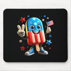 Alfombrilla De Ratón De Julio Popsicle Bandera Estadounidense Frente Pa