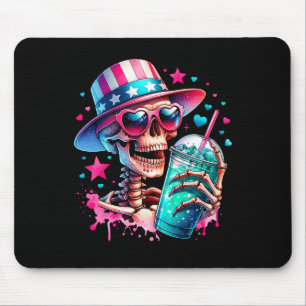 Alfombrilla De Ratón De Julio Skeleton Retro Trendy Mom Skull Mama Life