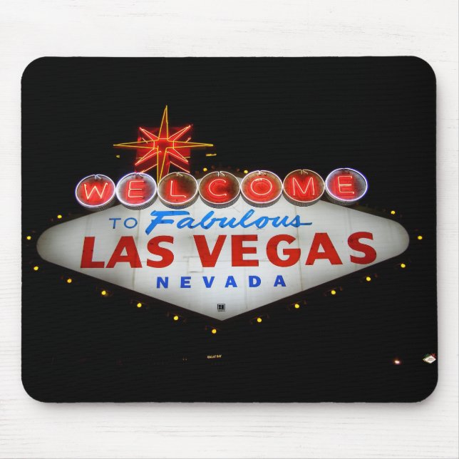 Alfombrilla De Ratón Dé la bienvenida a Las Vegas Mousepad (la noche) (Frente)