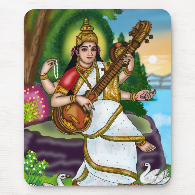 Alfombrilla de ratón de la diosa Saraswati (Frente)