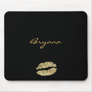 Alfombrilla de ratón de labios besados con brillo 