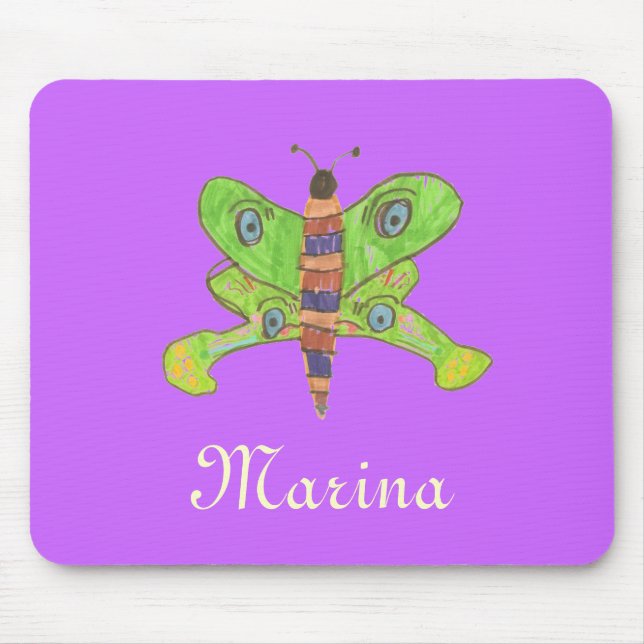 Alfombrilla de ratón de mariposa personalizada (Frente)