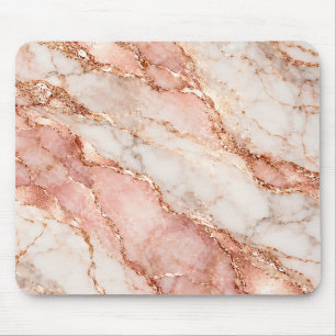 Alfombrilla de ratón de mármol de oro rosa
