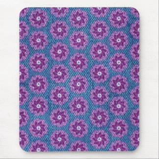 Alfombrilla de ratón de mezclilla y flores rosas y