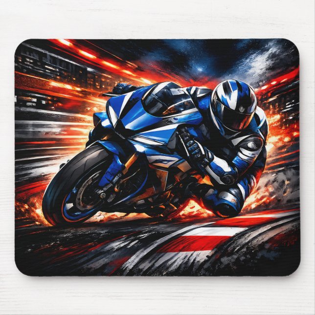 Alfombrilla de ratón de moto de carreras (Frente)