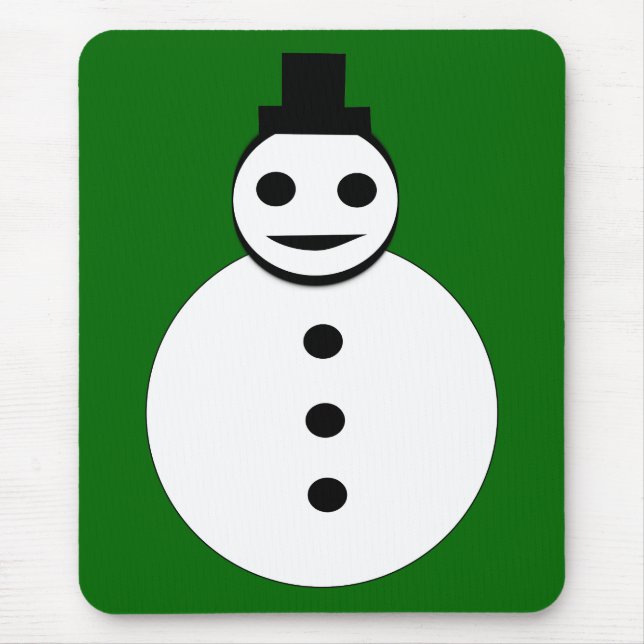 Alfombrilla de ratón de muñeco de nieve sonriente  (Frente)