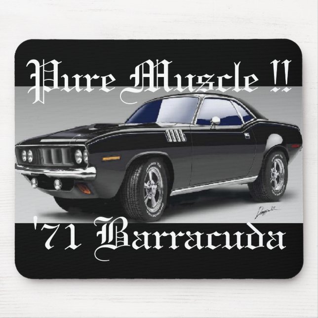 Alfombrilla De Ratón ¡De 'músculo puro 71 Barracuda!! Mousepad (Frente)