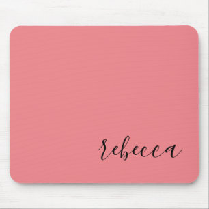 Alfombrilla De Ratón De Nombre Simple Rosa Moderna