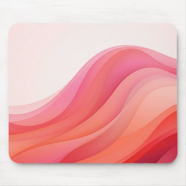 Alfombrilla de ratón de olas de gradiente rosa cor (Frente)
