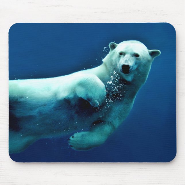 Alfombrilla de ratón de oso polar nadando (Frente)