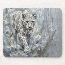 Alfombrilla de ratón de Pantera Blanca – Arte de e