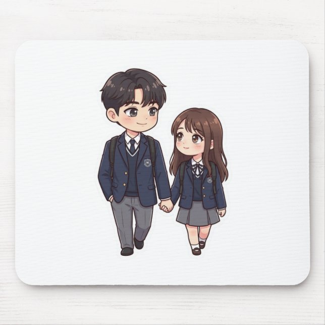 Alfombrilla de ratón de pareja linda de chibi K-Dr (Frente)